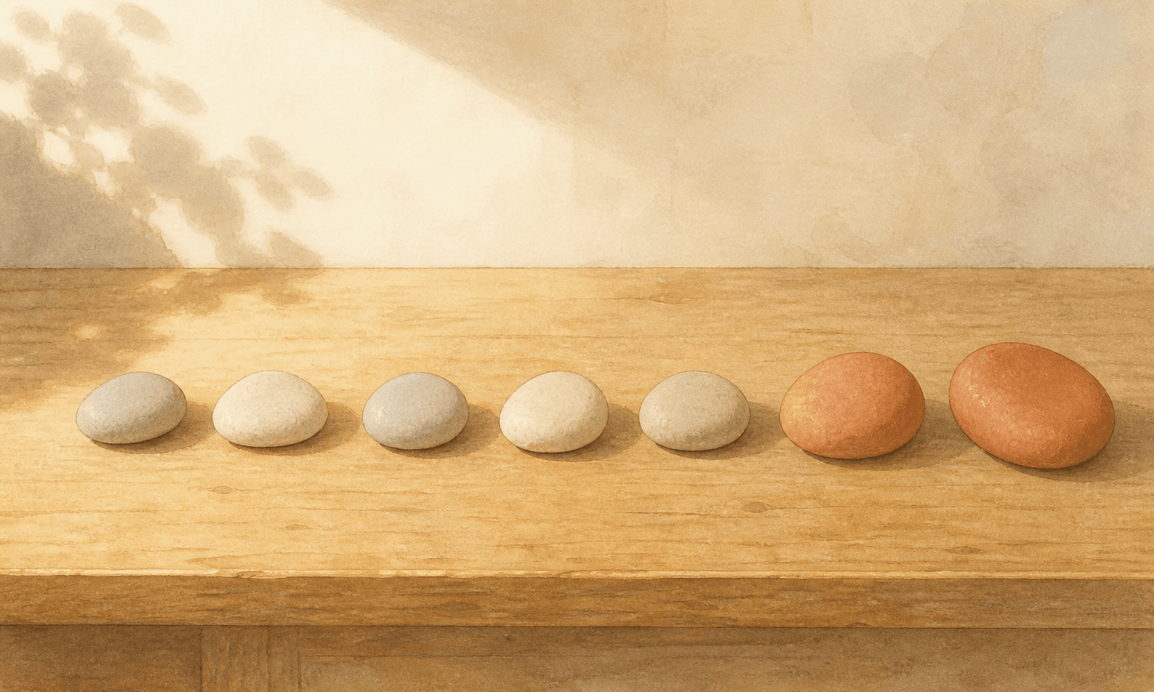 Calendario settimanale con piccoli simboli di sole e luna, calcolatrice vintage e quaderno aperto, stile acquerello